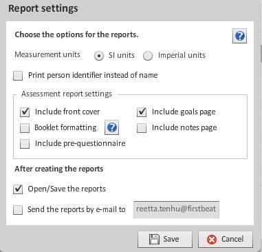 32 3.5. Creating reports When the information filled by the client has been checked and the measurement has been uploaded and edited, you can create reports.
