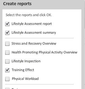 33 When you have made the desired report settings and selections, press Create reports.