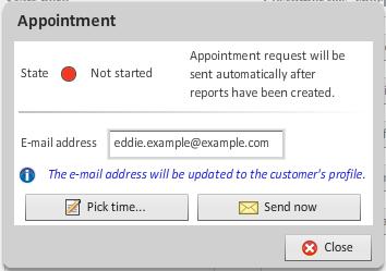 Set the date and start and end times of the appointment as well as the customer s phone
