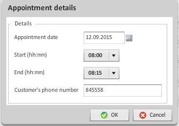 The appointment now appears in your calendar.