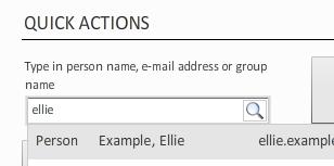 Alternatively, you can write the person s name or email address in the Quick search field. 2.
