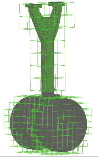 The cooling holes at the wheel are enough represented with the minimum mesh spacing of 1.0 10-3 D (based on the wheel diameter). The amount of mesh is 0.