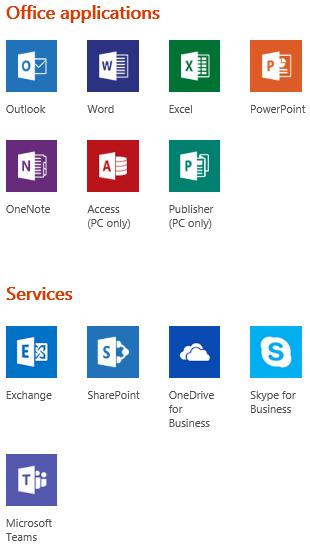 Office 365 Plans Small Business Office 365 Business Premium Web versions of: O, W, E, P 5 PC/Mac and 5 mobile
