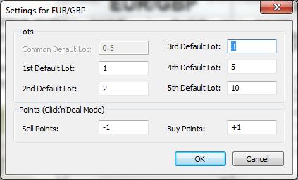 Book lots can be adjusted only for this type for window. Common Default Lot field is used for base lot value (in mlns of reference currency).