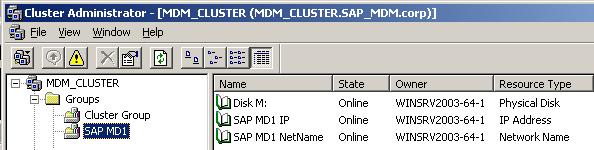 ...... How To Cluster MDM 7.1 using MSCS The result looks like this: 4.1.4 Prepare SAPMNT share You need to create a folder share within the file system of the shared drive in advance.