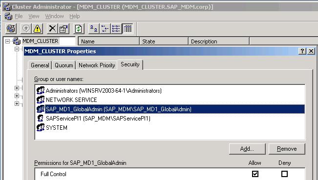 on the cluster. This is required so that the cluster can be administered by the SAP Management Console.