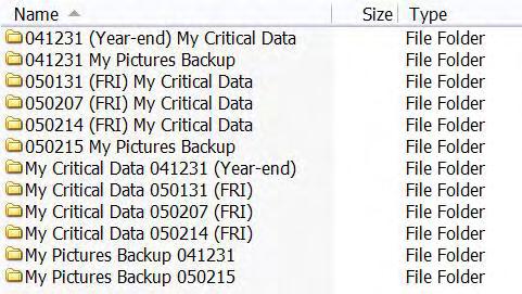 If you keep multiple versions of the same backup task, you have the option of going back two, three or however many versions you keep to find the data you need.