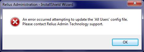 3.13 If your system is to be upgraded but the Windows user running the upgrade has never logged on to Relius Administration (i.e., the system or domain administrator instead of the everyday user), you may receive the messages below.
