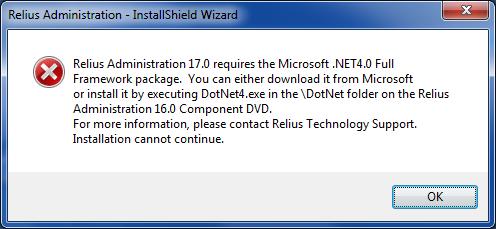 2.12 Systems that are being upgraded from Relius Administration 16.x will require Microsoft.Net 4 installed and configured before proceeding.