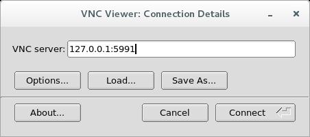 Login via vncviewer If you install tigervnc you can use vncviewer Use address 127.0.
