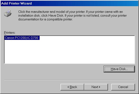 5 The Install From Disk dialog box appears. Use Browse to select the directory or enter the path name that contains the printer software, then click OK.