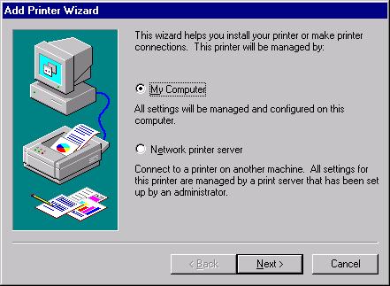 Windows NT 4.0 Add Printer Wizard To install the CAPT on a local computer using Windows NT 4.0, you can use the Windows NT Add Printer Wizard.