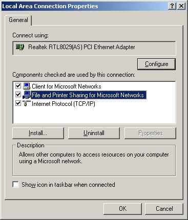 Add Server Service (Windows 2000) 1 From the Start menu, select Settings, then Network and Dial-up Connections. The Network and Dial-up Connections folder appears.