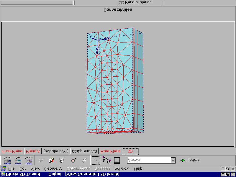 STABILITY OF A DIAPHRAGM WALL EXCAVATION (LESSON 4) Figure 6.4 3D finite element mesh Initial conditions In the initial conditions, a unit water weight of 10.0 kn/m 3 is entered.