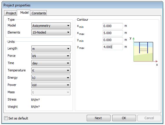 3 Project tabsheet of the Project properties window To enter the appropriate settings for the footing calculation follow these steps: In the Project tabsheet, enter "Lesson 1" in the Title box and