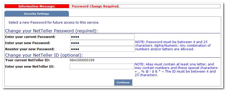 Step 8: Change your initial password at the first login. Current password is the last four digits of your Social Security number.