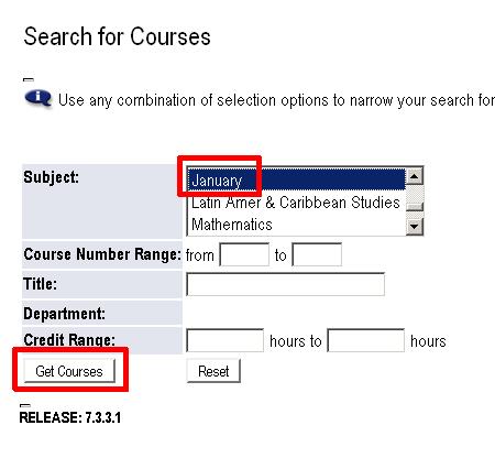 The Course Catalog is unsecured so you do not need your User ID or PIN to see