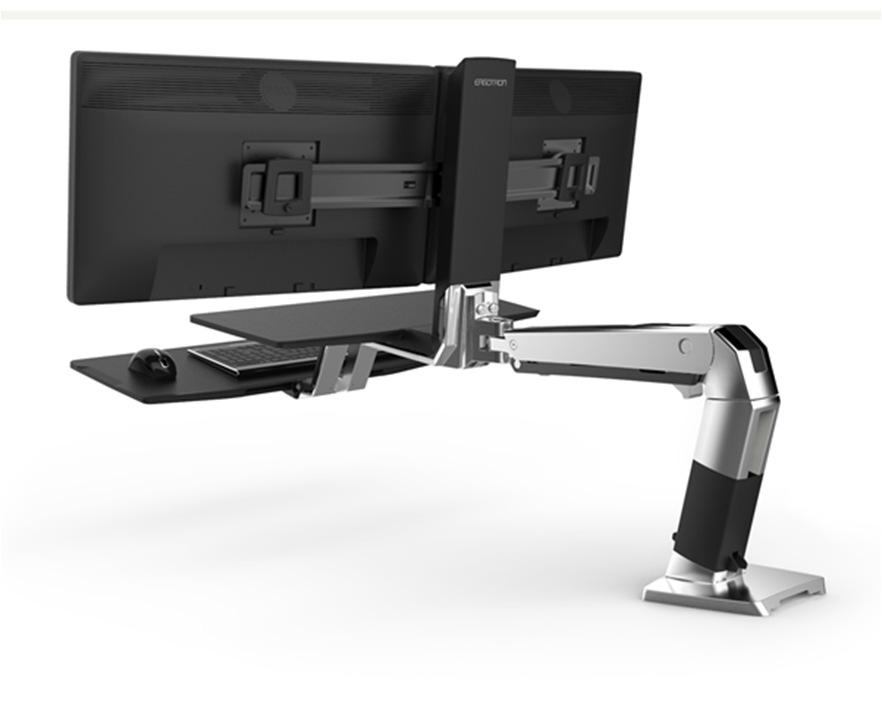 Universal Dual Bow Accommodates two, 17" - 24" monitors up to 14 lbs (6.