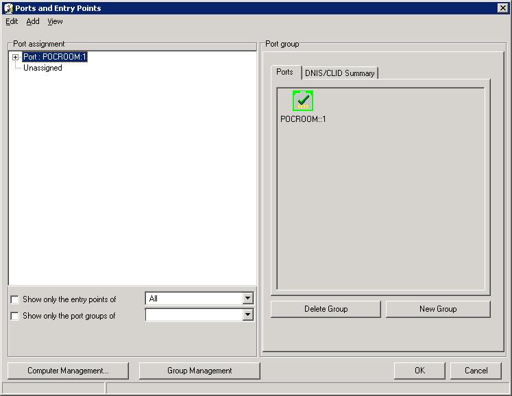 From the Menu Editor, navigate to Edit Ports and Entry Points to display the window in Figure 22.