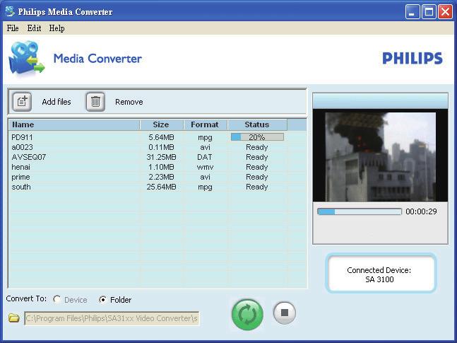 By doing so, you can organize your video collection by file folder. Tip You can also get the Philips Media Converter software from www.philips.com/support.