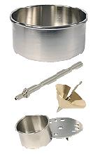 ASTM D 5329 - EN 13 880-2 Suitable for: Sealant, Fillers 1 optional hollow cone 102.5 g, brass/steel (18-0101) 1 plunger 47.