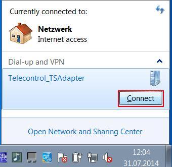 Click "Connect" to establish the remote