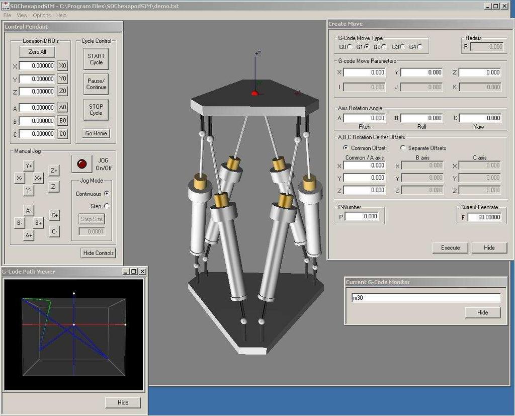 SOC Robotics Hexapod Simulator Desktop Application The Hexapod Simulator is a real timed desktop hexapod motion simulator that