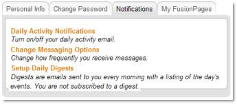 SchoolFusion sends out two types of daily emails, the Daily Activity Notification and the Daily Digest.