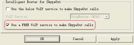 You can set the Intelligent Router for SkypeOut as follows: Right click on the driver icon, choose Options and go to VoIP Application panel.
