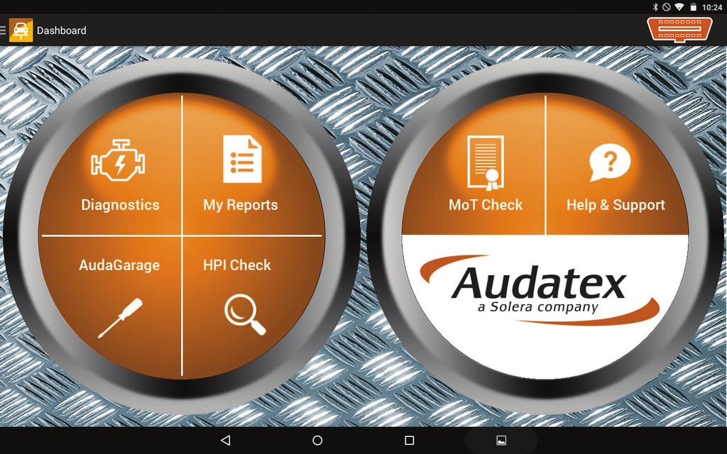 4. Using the VHC2 To access the Audatex VHC2 program you need to select the VHC2 logo from the tablet s Home Screen. Once selected you will be taken to the VHC2 Main Menu, the Dashboard. 4.