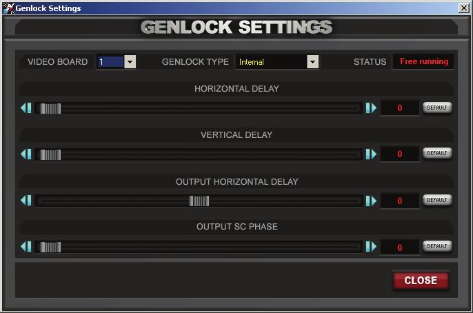 10.3 Genlock Settings Your CrossFire system comes with Genlocking capabilities, and the Genlock Settings window offers a few settings that affect the Genlock status of the system.