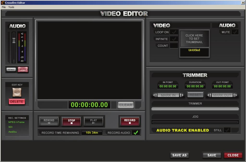 4.3.5 Recording Video and Key Files Now that you have set the record settings you will have to make sure audio levels are coming in correctly.