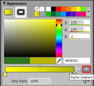 G 255 B 0 8. Click the right gradient stop, and then specify the color values from the following table.