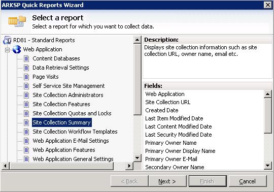 Chapter 4 4 Quick Reports 4.1 How to generate a Web Application Report?