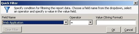 CHAPTER-4 Quick Reports 4.6 Filter Data Click button in the toolbar to specify the conditions for filtering report data.
