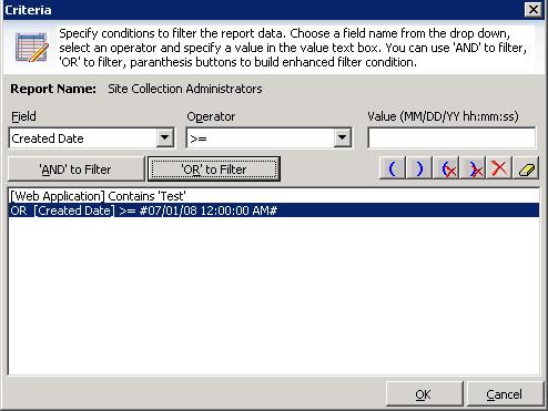 dropdown, select an operator and specify the filter data. NOTE: Operators include a special operator called contains and "does not contain".