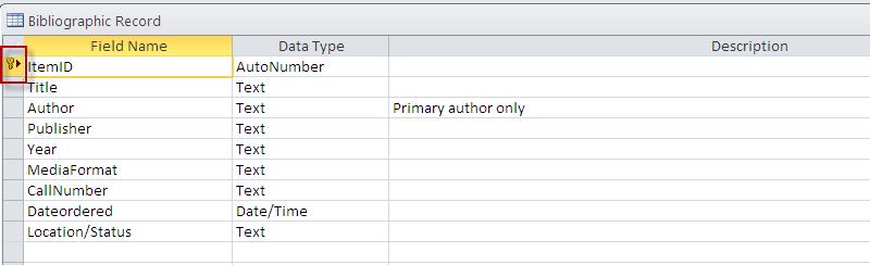 If the primary key field in a table cannot guarantee all unique entries (Last Name field, for instance, in an employee table that lacks an SSN or GWid field), you may set up an Auto Number ID field.