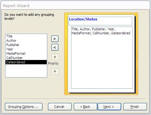 Use the button to move all available fields into the Selected Fields window at once. To remove individual fields from Selected Fields, click on each field and press. To remove all fields, press.
