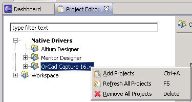 After highlighting the Driver node you can click the right mouse button to invoke a context sensitive menu.
