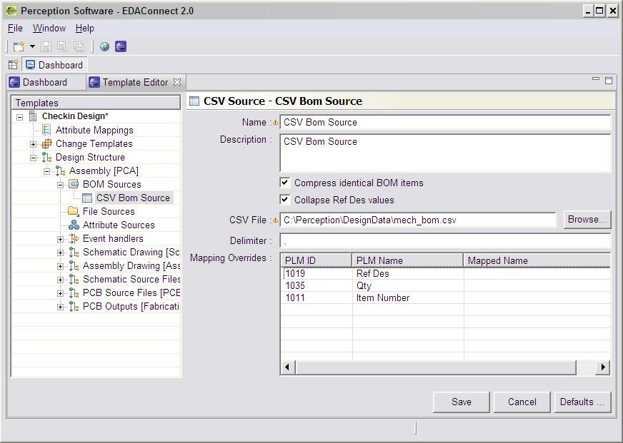 CSV BOM Source CSV BOM Source specifies a delimited BOM text file which contains ECAD BOM attributes. The delimiter is usually a comma but can be any character.