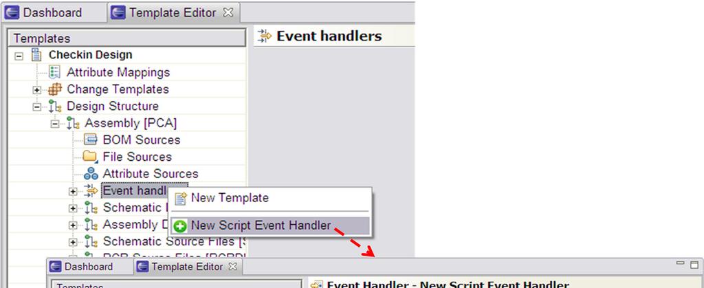 3. For events related to a structure element navigate to that structure element and Right-click on the Event Handlers node just below the Attribute Sources node and select New Script Event Handler. 4.