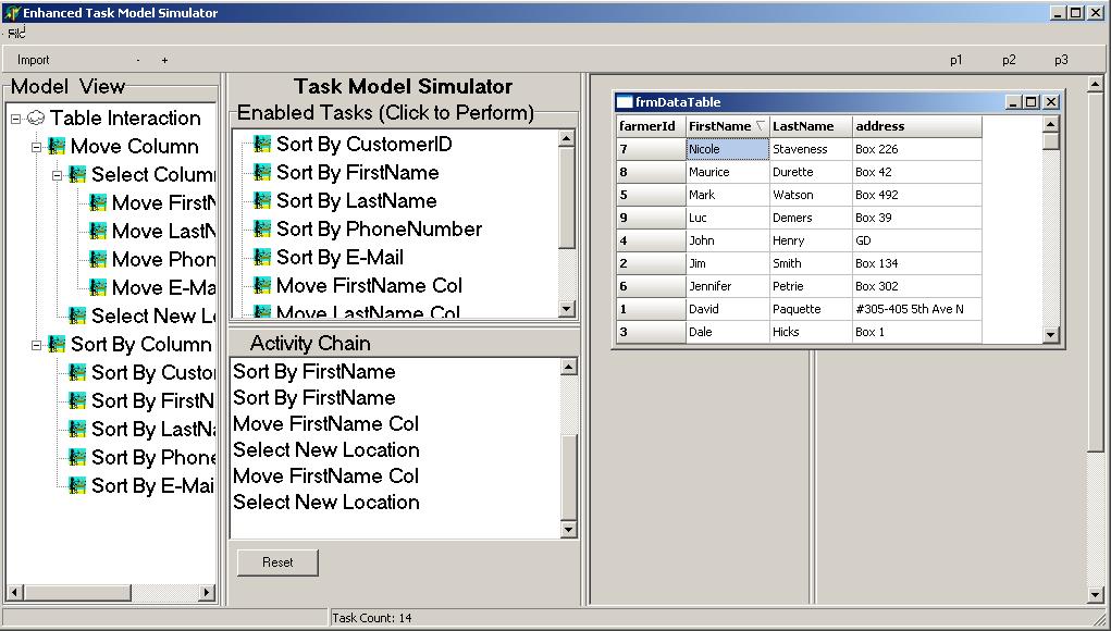 Figure 8: A prototype of the Enhanced Task Model Simulator. While several concepts have been introduced here, there are still many questions that need answering.