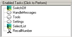 double-clicking on a task will simulate the performance of that task. When a task is performed, the enabled tasks are updated accordingly.