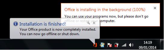Do not disconnect the internet or shut down your computer until you are told that the installation has completed!