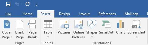 html Microsoft Word 2016 Inserting images: From your computer Use these