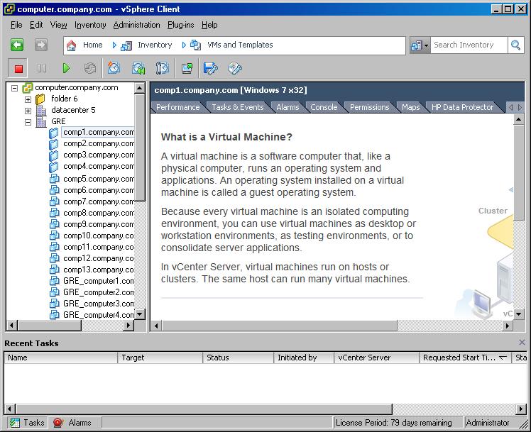 Operator's tasks Opening the HP Data Protector Granular Recovery Extension for VMware vsphere GUI Procedure To open the HP Data Protector Granular Recovery Extension for VMware vsphere GUI: 1.