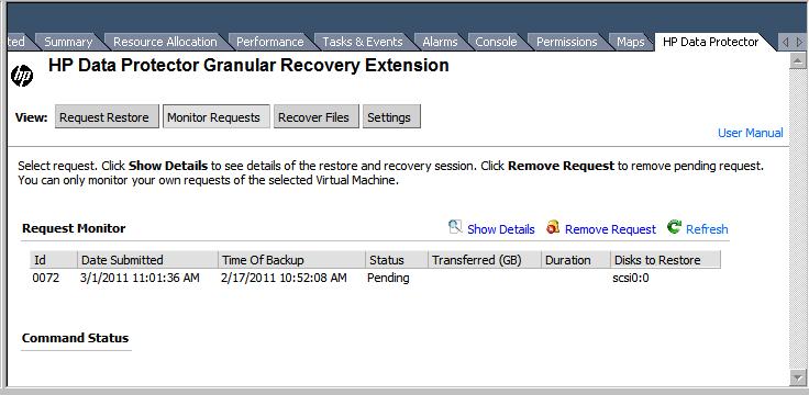 Figure 30 Viewing operator restore requests Stopping restore sessions Procedure To stop operator's restore sessions: 1.