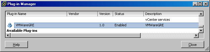 3. Connect with the vsphere Client interface to a vcenter Server system, and click Plug-ins. The Plug-in Manager window is displayed.