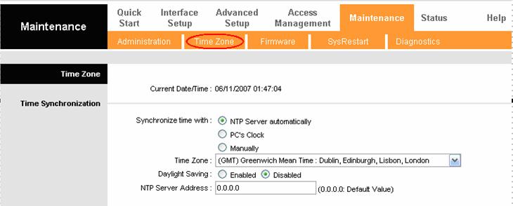 2 Time Zone Choose Maintenance Time Zone, you can configure the system time in the screen (shown in Figure 4-36). The system time is the time used by the device for scheduling services.