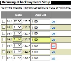 21. Review and edit the Recurring echeck Payment